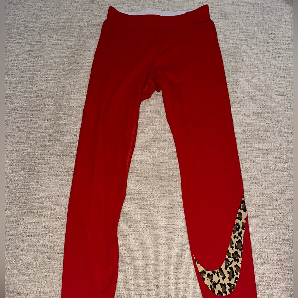 Red NIKE leggings
